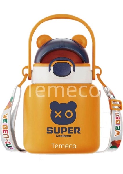 Taşınabilir Çocuk Vakum Bardak Karikatür Öğrenci Askısı 316 Paslanmaz Çelik Hasır Su Bardağı (Yurt Dışından)