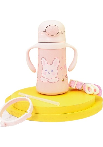 Saf Bebek Öğrenme Içme Bardağı Bebek Saman Içme Süt Kupası Taşınabilir Saplı Askı Su Isıtıcısı 316 Termos Bardak (Yurt Dışından)