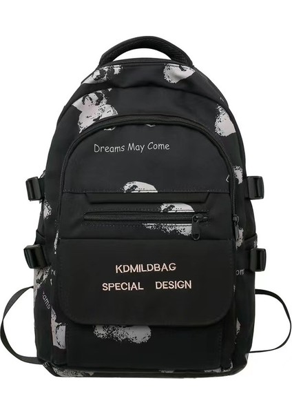 Üniversite Öğrencisi Okul Çantası Kadın Baskı Sevimli Ayı Ortaokul Öğrencisi Lise Öğrencisi Seyahat Sırt Çantası Büyük Kapasiteli Sırt Çantası (Yurt Dışından)