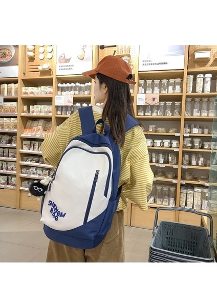 Okul Çantası Kadın Lise Öğrencisi Amerikan Retro Büyük Kapasiteli Sırt Çantası Kore Tarzı Modaya Uygun Çok Yönlü Ortaokul Öğrencisi Sırt Çantası (Yurt Dışından) fiyatları