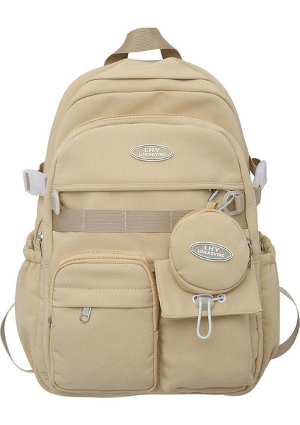 2023 Basit Moda Sırt Çantası Yeni Öğrenci Okul Çantası Erkek Moda Rahat Naylon Sırt Çantası (Yurt Dışından)