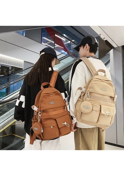 2023 Basit Moda Sırt Çantası Yeni Öğrenci Okul Çantası Erkek Moda Rahat Naylon Sırt Çantası (Yurt Dışından) fiyatları