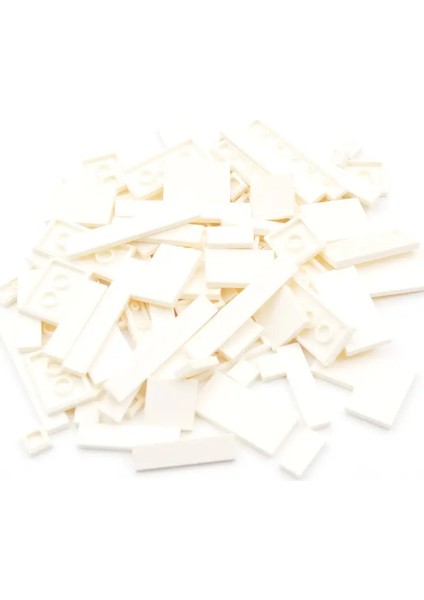 150PCS Dıy Model Pürüzsüz Ince Yapı Taşları Moc Çok Çözden Oyuncak Parçaları Toplu Figürler Düz Kiremit Tuğlaları Eğitim Çocuk Oyuncakları Renk: Beyaz (Yurt Dışından)