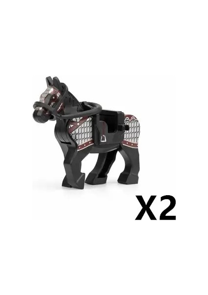Askeri Savaş At Yapı Taşları Ortaçağ Şövalyeleri Figürler Süvari Mount Hayvan At Aksesuarları Saddles Halat Blokları Oyuncaklar C360 Renk: Hqzm-2pcs (Yurt Dışından)