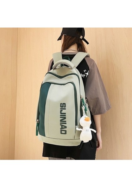 Moda Öğrenci Okul Çantası 2023 Yeni Rahat Basit Büyük Kapasiteli Sırt Çantası Mektup Sevimli Kolye Sırt Çantası (Yurt Dışından) modelleri
