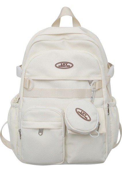 2023 Basit Moda Sırt Çantası Yeni Öğrenci Okul Çantası Erkek Moda Rahat Naylon Sırt Çantası (Yurt Dışından)