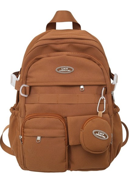 2023 Basit Moda Sırt Çantası Yeni Öğrenci Okul Çantası Erkek Moda Rahat Naylon Sırt Çantası (Yurt Dışından)