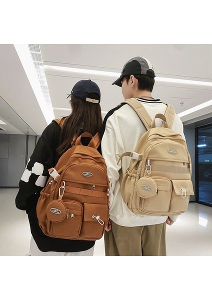 2023 Basit Moda Sırt Çantası Yeni Öğrenci Okul Çantası Erkek Moda Rahat Naylon Sırt Çantası (Yurt Dışından) fırsatları