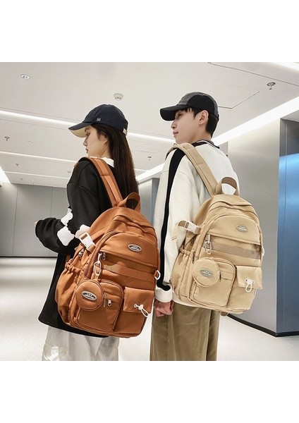 2023 Basit Moda Sırt Çantası Yeni Öğrenci Okul Çantası Erkek Moda Rahat Naylon Sırt Çantası (Yurt Dışından) indirimleri