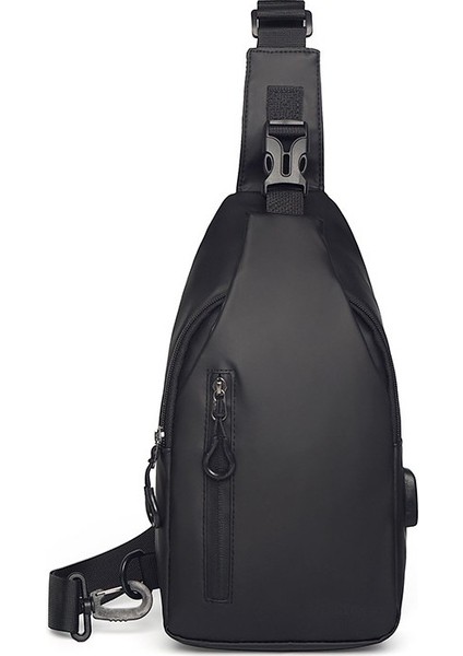 Erkek Çantası Açık Büyük Kapasiteli Erkek Göğüs Çantası Moda Basit Rahat Moda Tek Omuz Messenger Çanta (Yurt Dışından)
