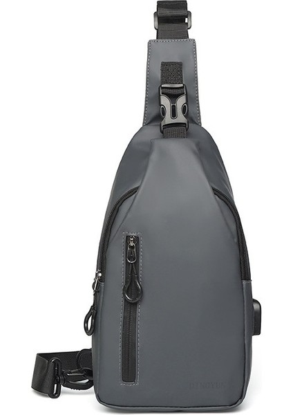 Erkek Çantası Açık Büyük Kapasiteli Erkek Göğüs Çantası Moda Basit Rahat Moda Tek Omuz Messenger Çanta (Yurt Dışından)