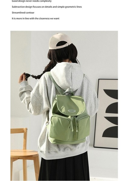 2023 Yeni Moda Çevirme Büyük Kapasiteli Sırt Çantası Rahat Naylon Bez Çanta Kadın Üniversite Öğrencisi Okul Çantası (Yurt Dışından) modelleri