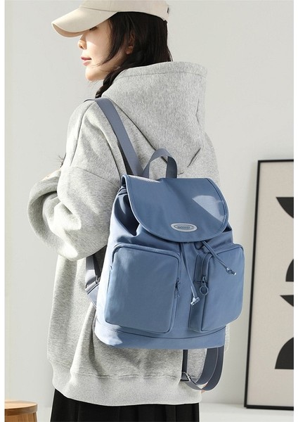 2023 Yeni Moda Çevirme Büyük Kapasiteli Sırt Çantası Rahat Naylon Bez Çanta Kadın Üniversite Öğrencisi Okul Çantası (Yurt Dışından) indirimleri