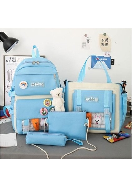 5 Adet Işık ve Büyük Kapasiteli Okul Çantası (Yurt Dışından)