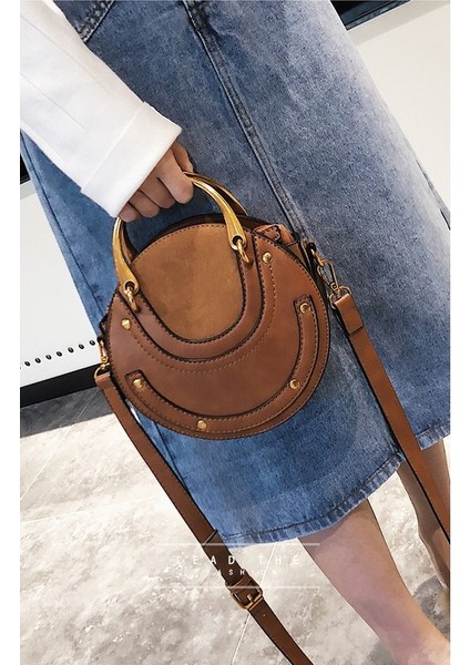 Saf Kadın Küçük Yuvarlak Çanta Moda Mat Dikiş Tek Omuz Messenger Debriyaj (Yurt Dışından) indirimleri