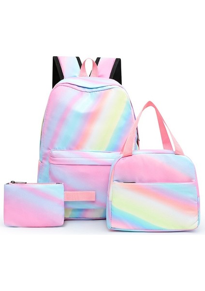 Üç Parçalı Okul Çantası Öğrenci Sırt Çantası Kampüs Okul Çantası Sırt Çantası Yemek Çantası Kalem Kutusu (Yurt Dışından)