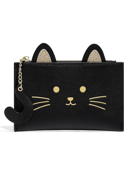 Kadın Sevimli Kedi Baskılı Cüzdan Dayanıklı Kullanım Yumuşak Dokunuşlu Cüzdan (Yurt Dışından)