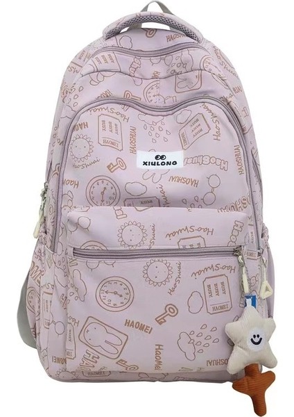 2023 Yeni Büyük Kapasiteli Naylon Su Geçirmez Sırt Çantası Lise Ortaokul Erkek ve Kadın Aynı Stil Okul Çantası Moda Kadın Sırt Çantası (Yurt Dışından)