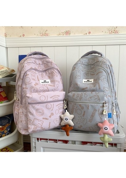 2023 Yeni Büyük Kapasiteli Naylon Su Geçirmez Sırt Çantası Lise Ortaokul Erkek ve Kadın Aynı Stil Okul Çantası Moda Kadın Sırt Çantası (Yurt Dışından) fiyatları