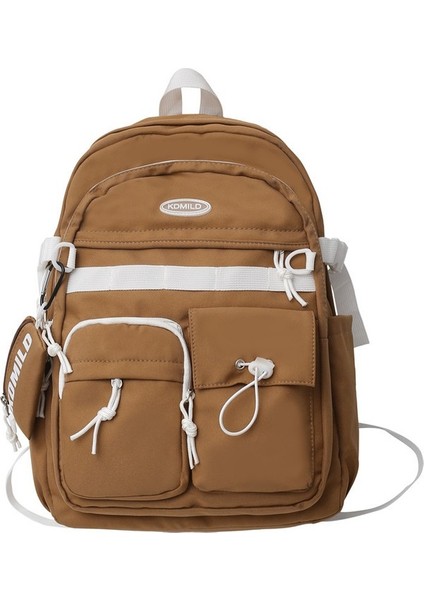 Okul Çantası Kadın Lise Üniversite Öğrencileri Basit Tüm Maç Büyük Kapasiteli Sırt Çantası Bilgisayar Sırt Çantası (Yurt Dışından)