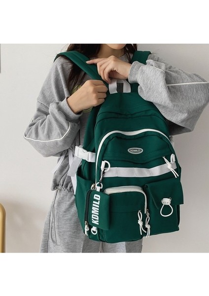Okul Çantası Kadın Lise Üniversite Öğrencileri Basit Tüm Maç Büyük Kapasiteli Sırt Çantası Bilgisayar Sırt Çantası (Yurt Dışından) fiyatları