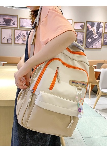 2023 Yeni Trendy Sırt Çantası Kadın Okul Çantası Ortaokul Öğrencisi Moda Büyük Kapasiteli Rahat Basit Sırt Çantası (Yurt Dışından) modelleri