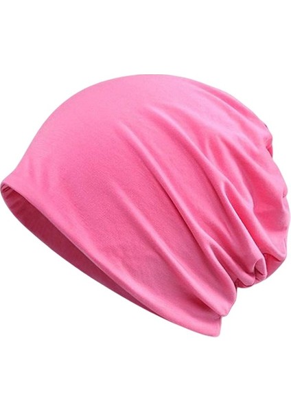 Yumuşak Beanie Hat Boyun Eşarp Erkekler Türban Wrap Bayanlar Spor Salonu Pembe (Yurt Dışından)
