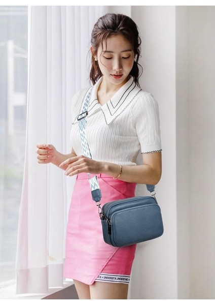 Kadınlar Için Ilk Katman Inek Derisi Çanta 2023 Moda Basit Çakıllı Omuz Çantası Doku Deri Crossbody Küçük Kare Çanta (Yurt Dışından) fırsatları