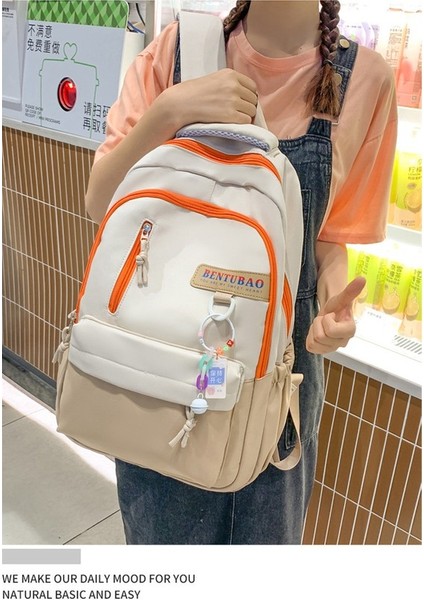 2023 Yeni Trendy Sırt Çantası Kadın Okul Çantası Ortaokul Öğrencisi Moda Büyük Kapasiteli Rahat Basit Sırt Çantası (Yurt Dışından) fırsatları