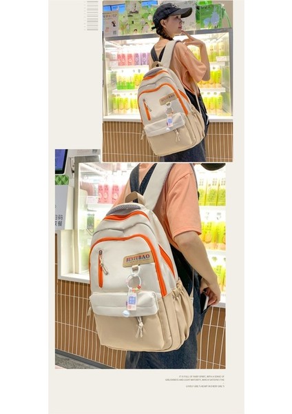 2023 Yeni Trendy Sırt Çantası Kadın Okul Çantası Ortaokul Öğrencisi Moda Büyük Kapasiteli Rahat Basit Sırt Çantası (Yurt Dışından) indirimleri