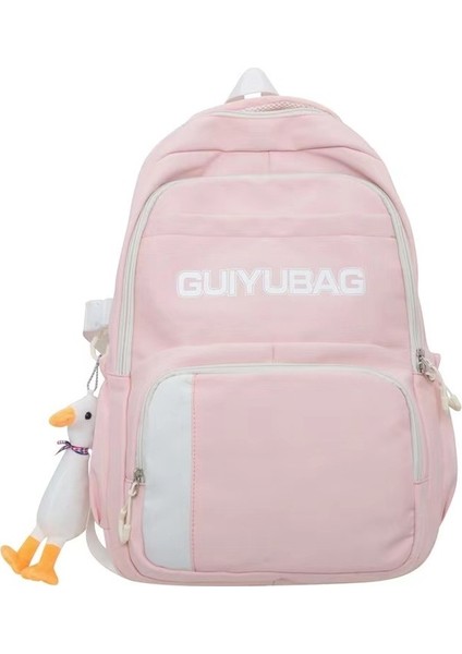 Sırt Çantası Kore Tarzı Moda Kontrast Renkli Naylon Büyük Kapasiteli Sırt Çantası Açık Hava Moda Ortaokul Öğrencisi Çift Okul Çantası Erkek (Yurt Dışından)