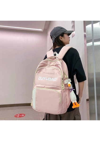 Sırt Çantası Kore Tarzı Moda Kontrast Renkli Naylon Büyük Kapasiteli Sırt Çantası Açık Hava Moda Ortaokul Öğrencisi Çift Okul Çantası Erkek (Yurt Dışından) fırsatları