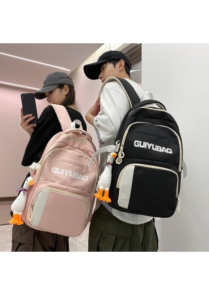 Sırt Çantası Kore Tarzı Moda Kontrast Renkli Naylon Büyük Kapasiteli Sırt Çantası Açık Hava Moda Ortaokul Öğrencisi Çift Okul Çantası Erkek (Yurt Dışından) fiyatları