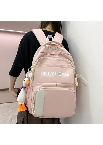 Sırt Çantası Kore Tarzı Moda Kontrast Renkli Naylon Büyük Kapasiteli Sırt Çantası Açık Hava Moda Ortaokul Öğrencisi Çift Okul Çantası Erkek (Yurt Dışından) indirimleri