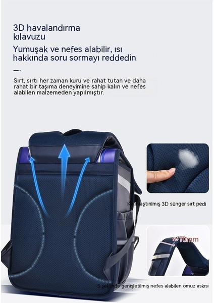 Bebek Ilkokul Flip Okul Çantası Büyük Kapasiteli Su Geçirmez 9-12 Yaş Uzay Çantası Çocuk Sırt Çantası Sınıflar Için 3-6 (Yurt Dışından) modelleri