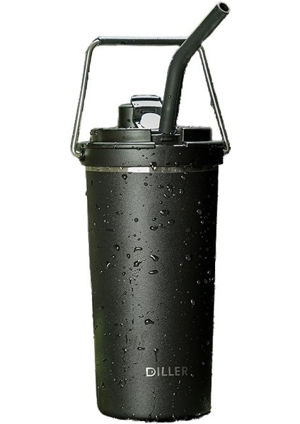 Saf El Izolasyonu Soğuk Bardak Taşınabilir 316 Paslanmaz Çelik Taşınabilir Bardak Öğrenci Saman Büyük Kapasiteli Araba Su Bardağı (Yurt Dışından)