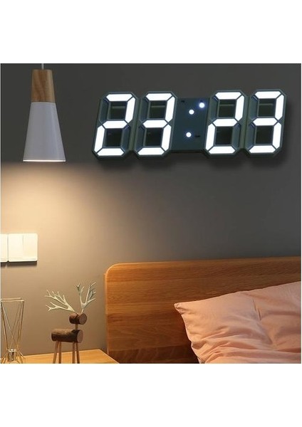 Hooqict 3D LED Dijital Büyük Duvar Saati Modern Tasarım Ev Oturma Odası Dekorasyon Tarihi Sıcaklık Takvimi Alarm Tablo Saat Duvar Saatleri (Yurt Dışından)