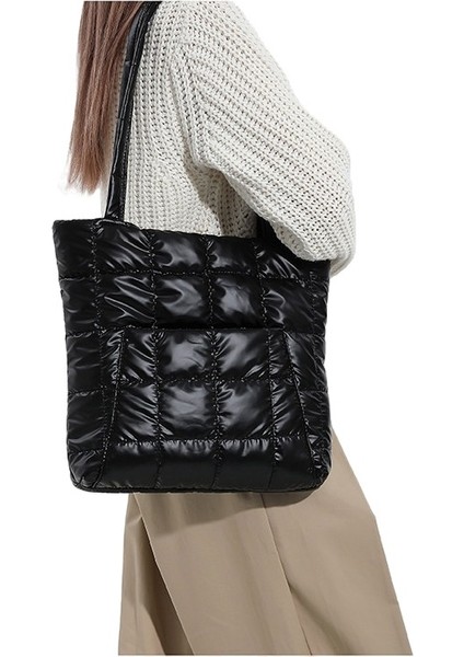 Sonbahar ve Kış Yeni Eşkenar Dörtgen Omuz Çantası Moda Ekmek Pamuk Çanta Kadın Sanat Büyük Kapasiteli Taşınabilir Rahat Çanta (Yurt Dışından)