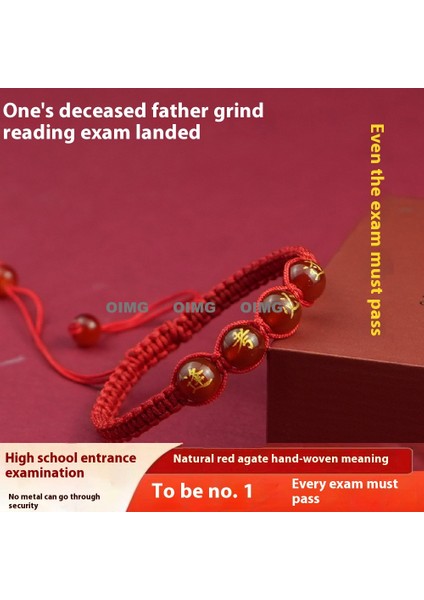 Yeni Kırmızı Akik Kutsama Bileziği Kırmızı Halat El Dokuması Iyi Şans Bileziği Bileklik (Yurt Dışından)