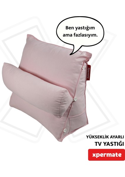 Tv Yastığı Boyun Bel ve Sırt Destekli Yastık Ameliyat Sonrası Yastık Hasta Yastığı Toz Pembe