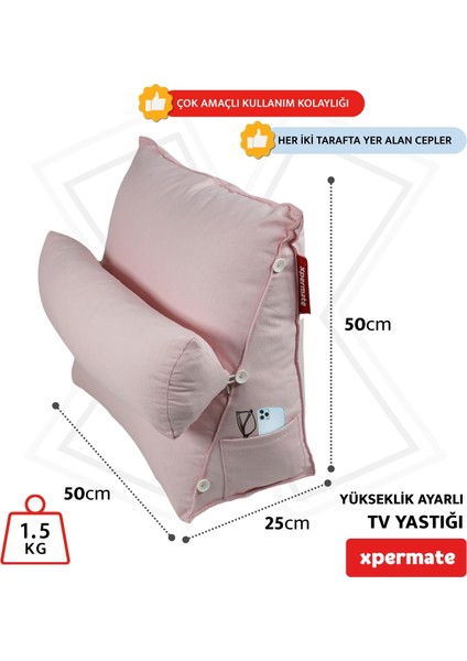 Tv Yastığı Boyun Bel ve Sırt Destekli Yastık Ameliyat Sonrası Yastık Hasta Yastığı Toz Pembe fiyatları