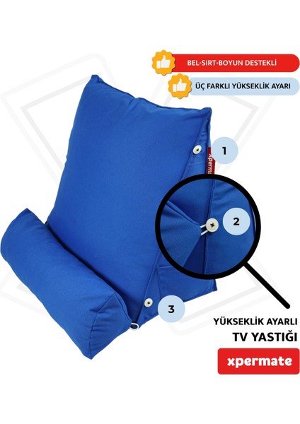 Tv Yastığı Boyun Bel ve Sırt Destekli Yastık Ameliyat Sonrası Yastık Hasta Yastığı Koyu Mavi modelleri