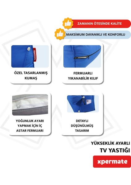 Tv Yastığı Boyun Bel ve Sırt Destekli Yastık Ameliyat Sonrası Yastık Hasta Yastığı Koyu Mavi fırsatları