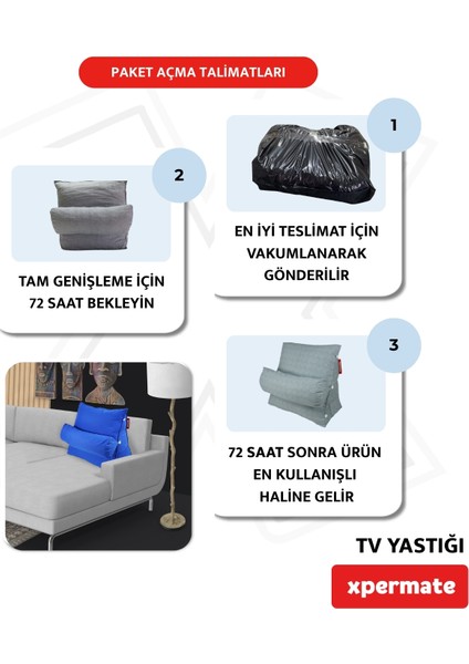 Tv Yastığı Boyun Bel ve Sırt Destekli Yastık Ameliyat Sonrası Yastık Hasta Yastığı Koyu Mavi indirimleri
