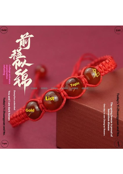 Yeni Kırmızı Akik Kutsama Bileziği Kırmızı Halat El Dokuması Iyi Şans Bileziği Bileklik (Yurt Dışından)