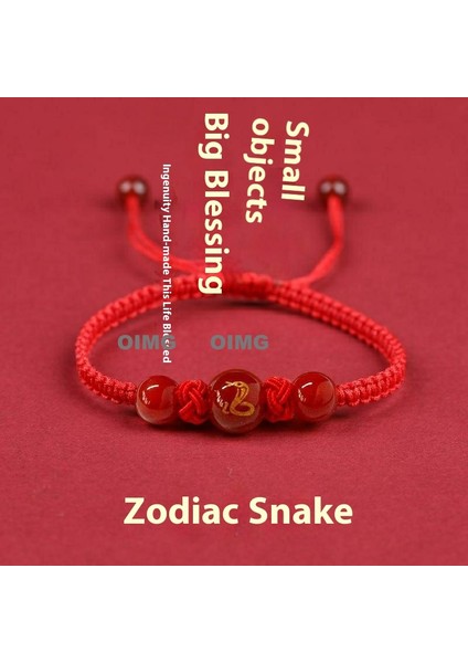 Yeni Kırmızı Akik Kutsama Bileziği Kırmızı Halat El Dokuması Iyi Şans Bileziği Bileklik (Yurt Dışından)