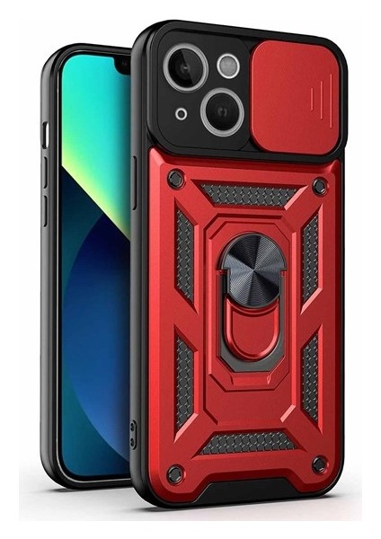 iPhone 14 Plus Kılıf Magnetik Standlı Kamera Korumalı Zore Sürgülü Vega Kapak