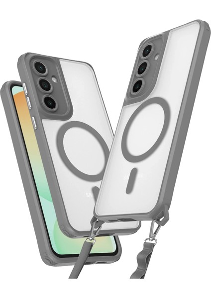 Samsung Galaxy S25 Plus Kılıf Enka Magsafe Silikon Kılıf - Titan Gri Yktsn