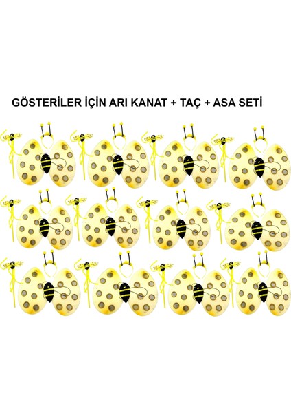 Okul Gösterileri Için Arı Seti 12 Adet - Taç, Kanat, Asa