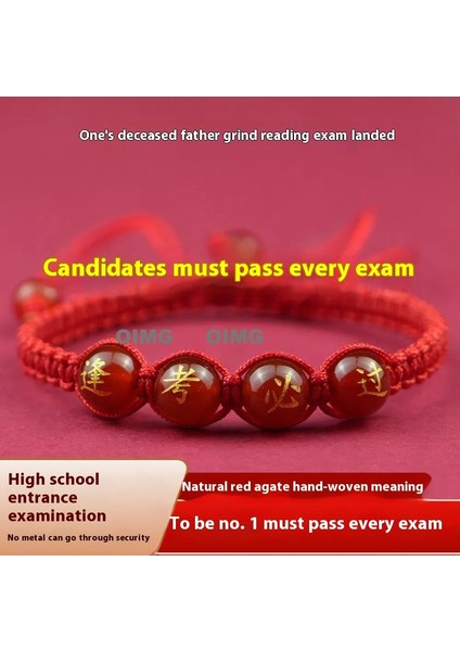 Yeni Kırmızı Akik Kutsama Bileziği Kırmızı Halat El Dokuması Iyi Şans Bileziği Bileklik (Yurt Dışından)